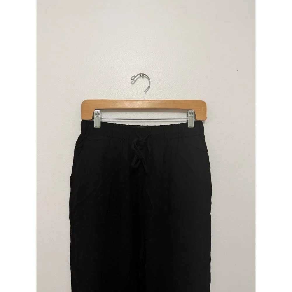 White Fox Live It Up Linen Pants – Black – Size Small - Picture 3 of 6